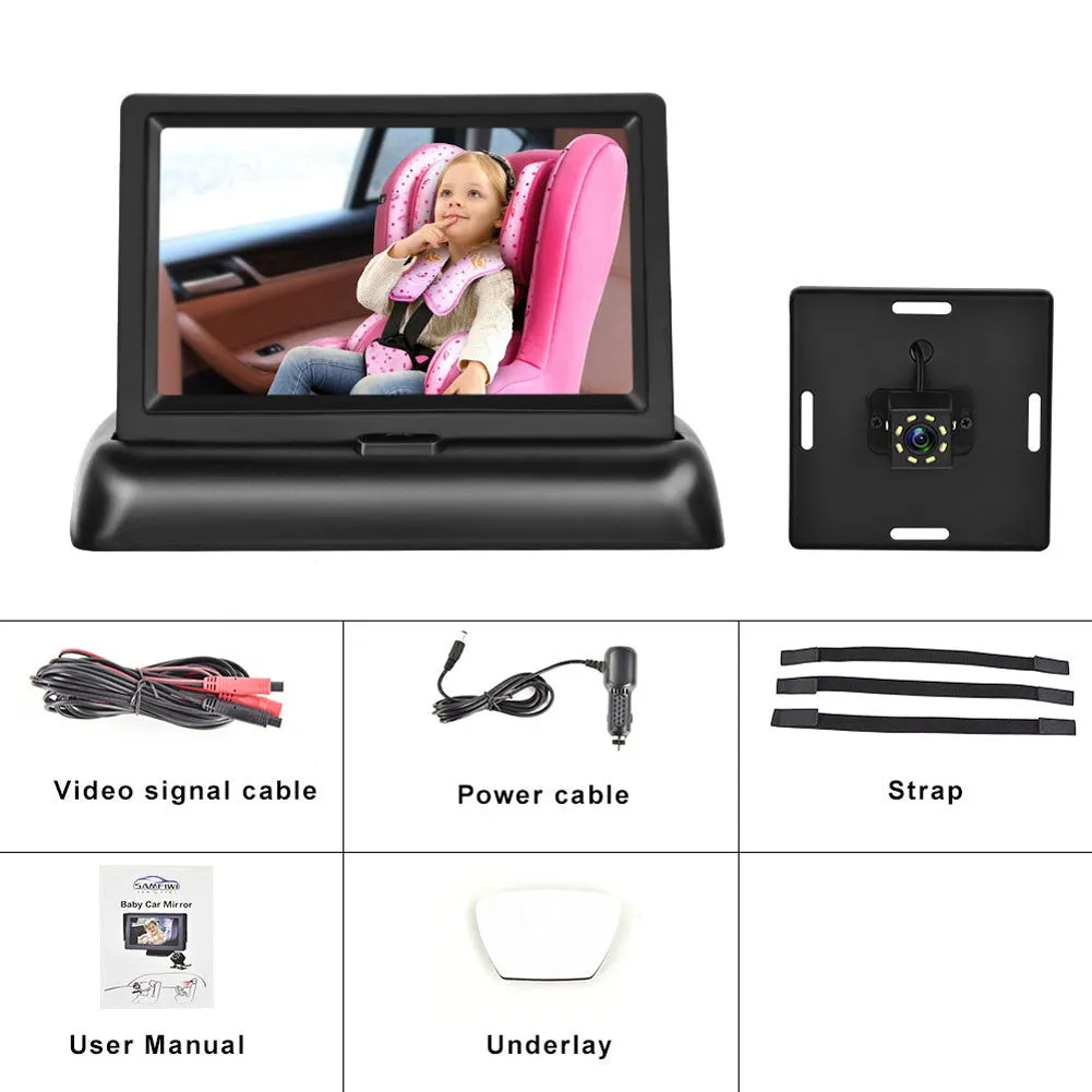 12-24v Car Monitor Folding Screen Display with Cigarette Lighter