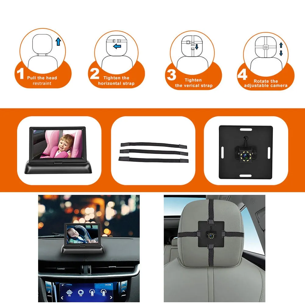 12-24v Car Monitor Folding Screen Display with Cigarette Lighter
