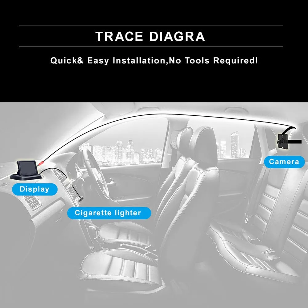12-24v Car Monitor Folding Screen Display with Cigarette Lighter