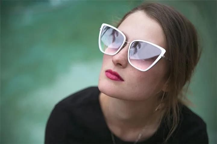 Alloy Cat Eye Sunglasses Women  Gradient Lens Sun Glasses