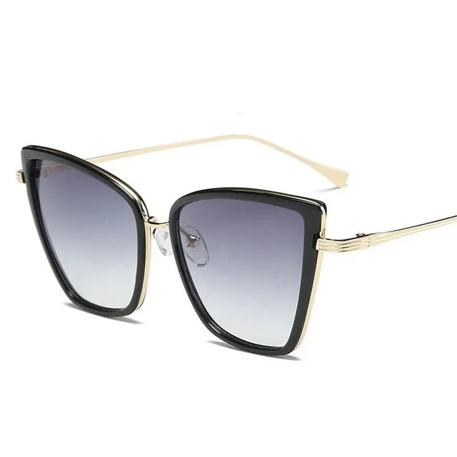 Alloy Cat Eye Sunglasses Women  Gradient Lens Sun Glasses