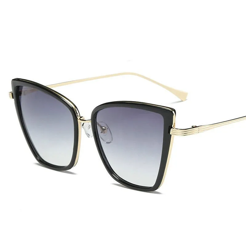 Alloy Cat Eye Sunglasses Women  Gradient Lens Sun Glasses