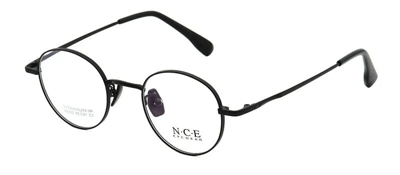 Bclear Unisex Eyeglasses Pure Titanium Round Small Full Rim Sc88302
