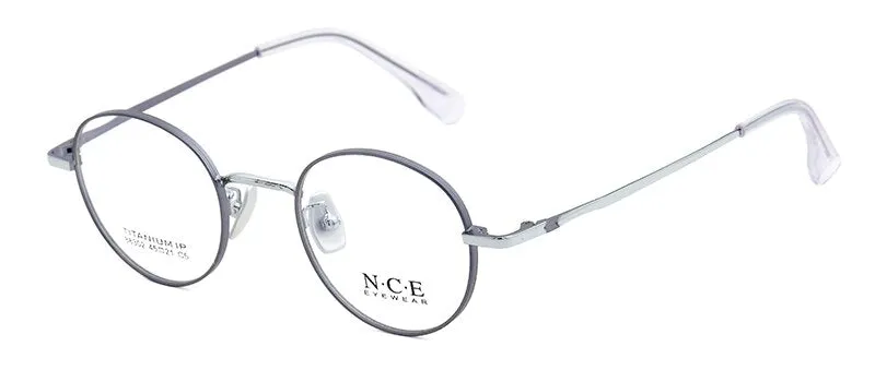Bclear Unisex Eyeglasses Pure Titanium Round Small Full Rim Sc88302