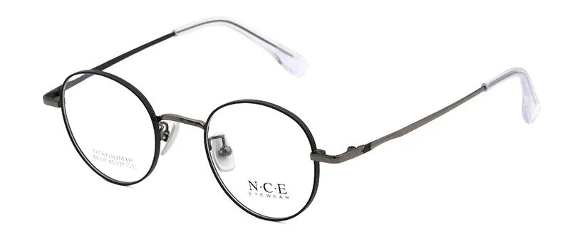 Bclear Unisex Eyeglasses Pure Titanium Round Small Full Rim Sc88302