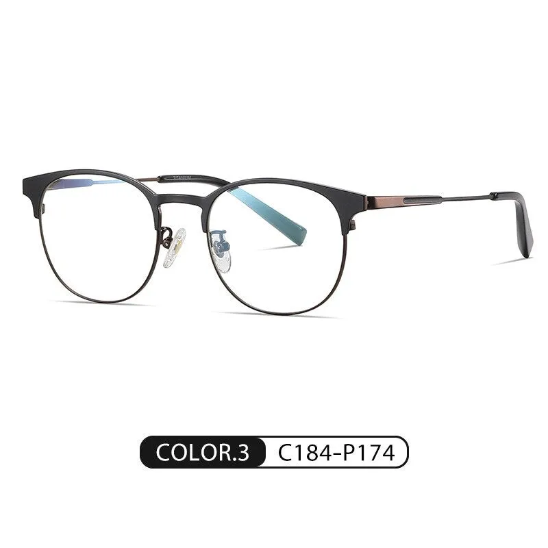 Bclear Unisex Full Rim Round Square Tr 90 Titanium Eyeglasses Wdpt906