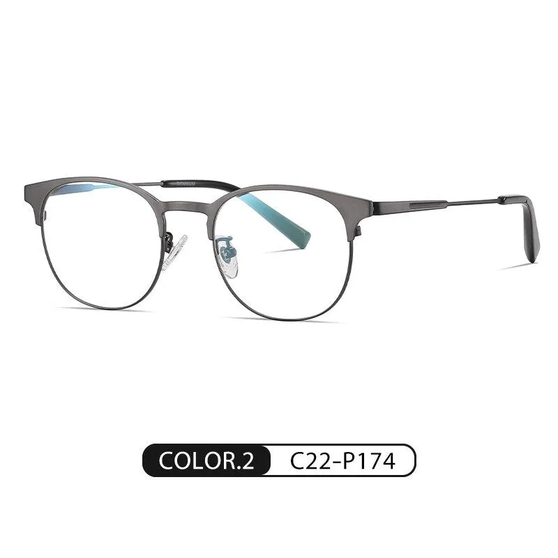 Bclear Unisex Full Rim Round Square Tr 90 Titanium Eyeglasses Wdpt906