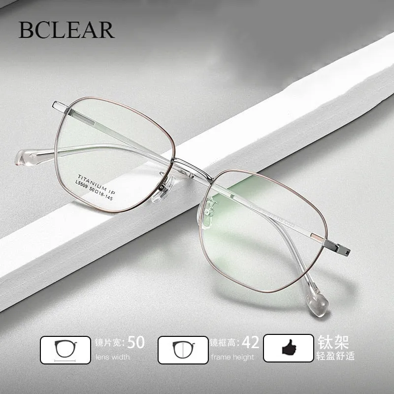 Bclear Unisex Full Rim Square Titanium Eyeglasses Lb5509