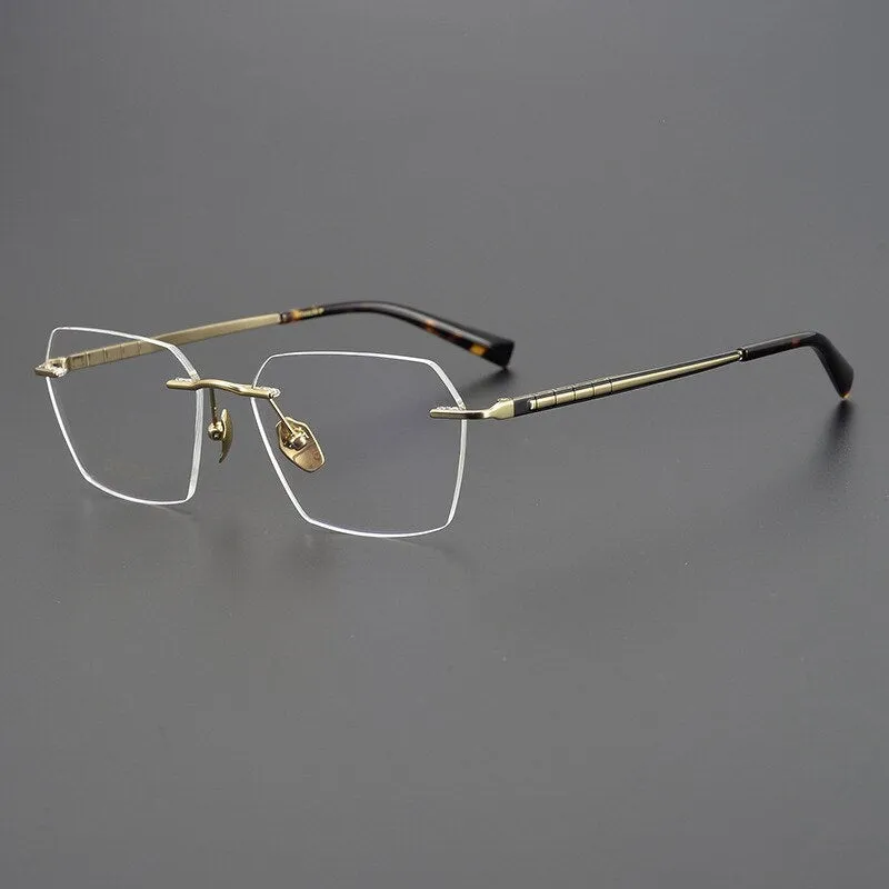 Bclear Unisex Rimless Square Titanium Eyeglasses Mys91101