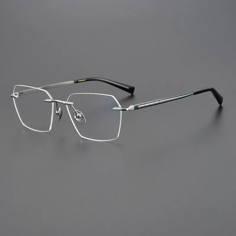 Bclear Unisex Rimless Square Titanium Eyeglasses Mys91101