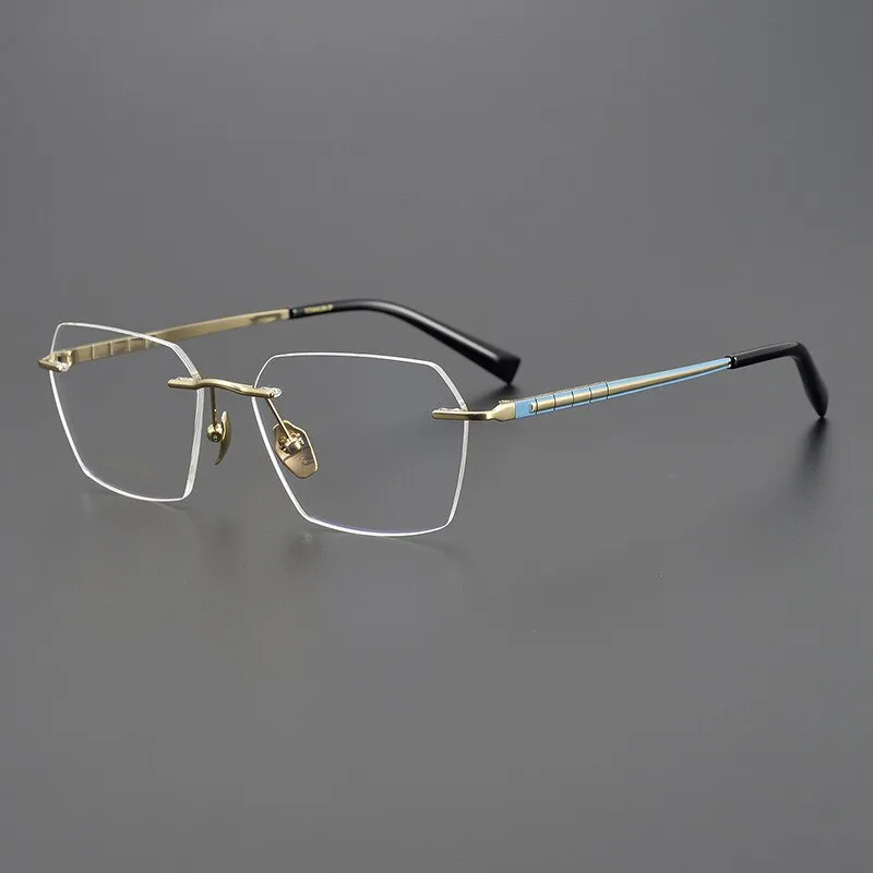 Bclear Unisex Rimless Square Titanium Eyeglasses Mys91101
