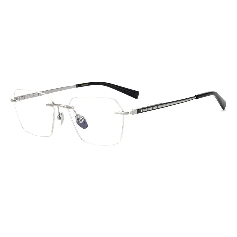 Bclear Unisex Rimless Square Titanium Eyeglasses Mys91101