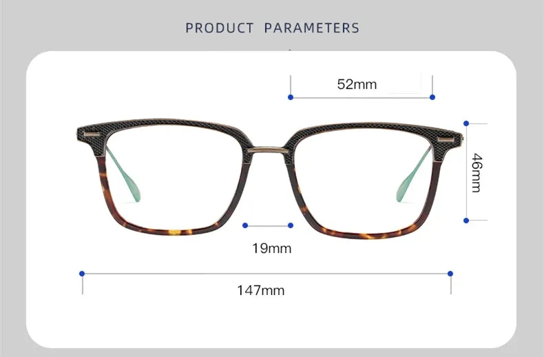 Black Mask Unisex Full Rim Titanium Rectangle Acetate Eyeglasses 2085