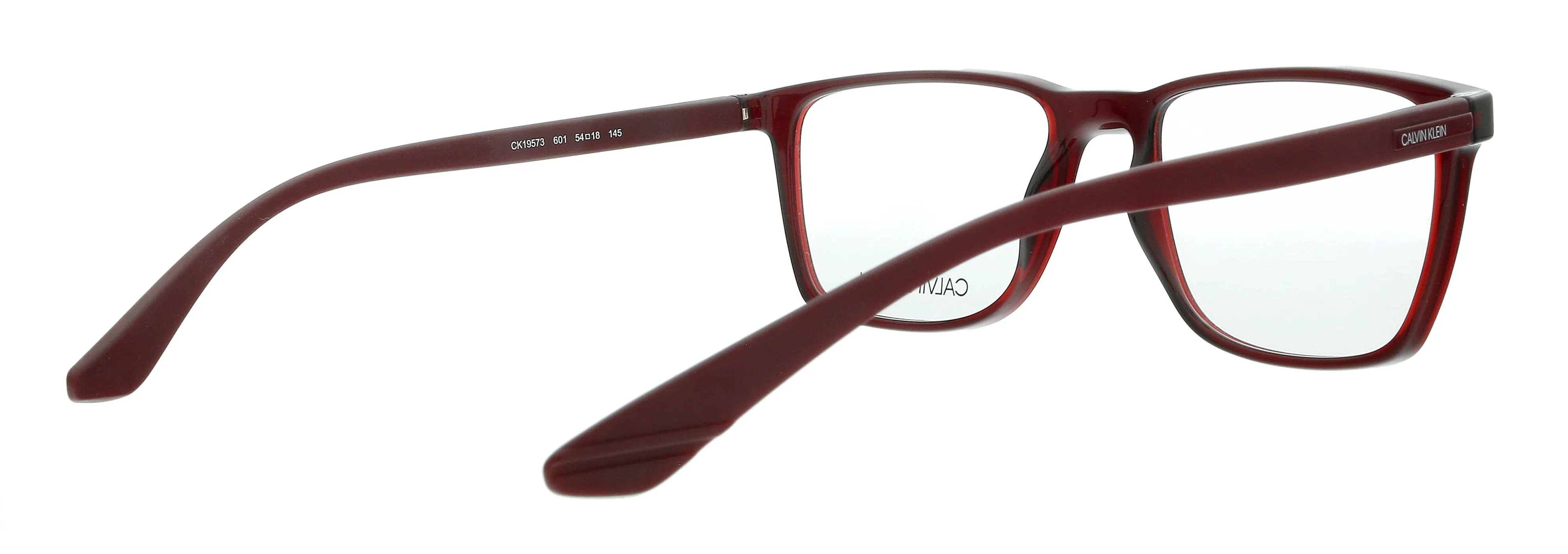 Calvin Klein CK19573 601 Crystal Deep Red Modified Rectangle Eyeglasses