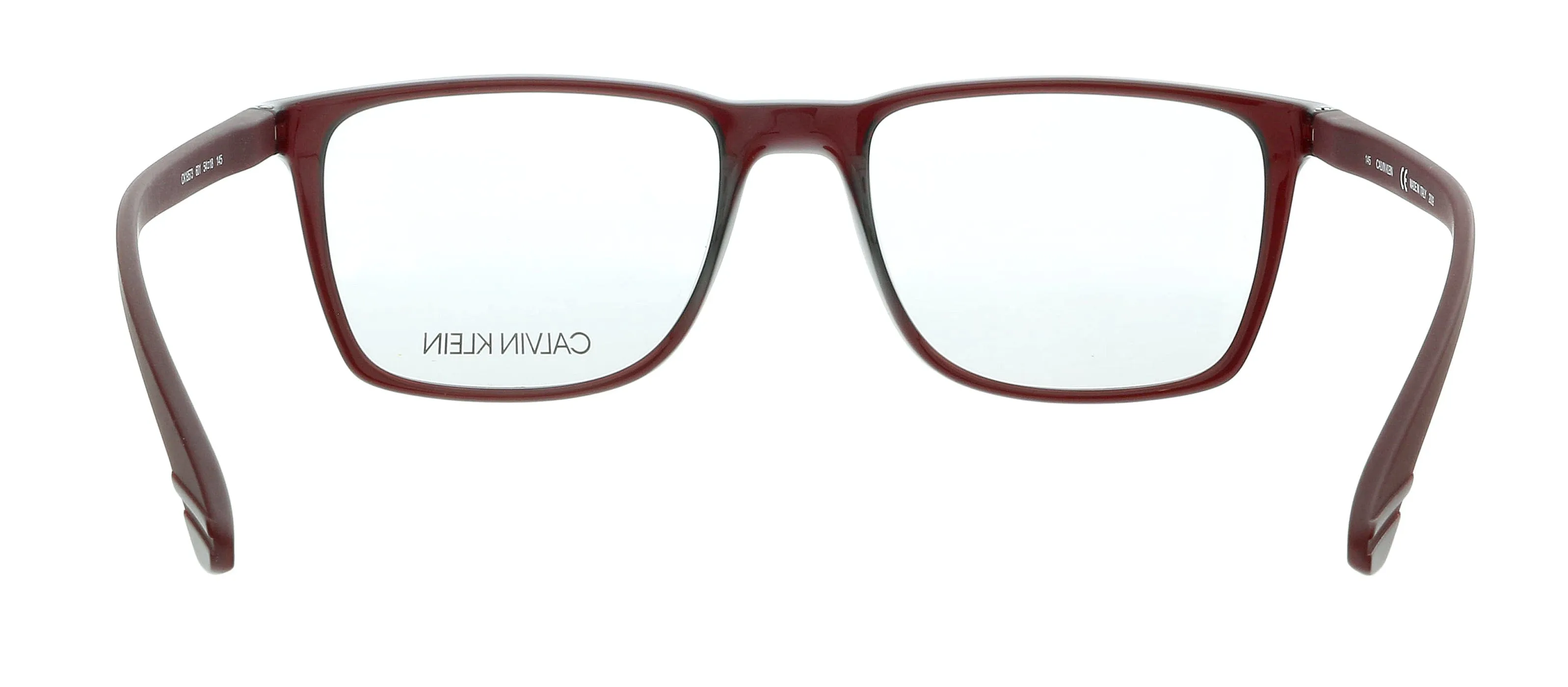 Calvin Klein CK19573 601 Crystal Deep Red Modified Rectangle Eyeglasses