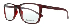 Calvin Klein CK19573 601 Crystal Deep Red Modified Rectangle Eyeglasses