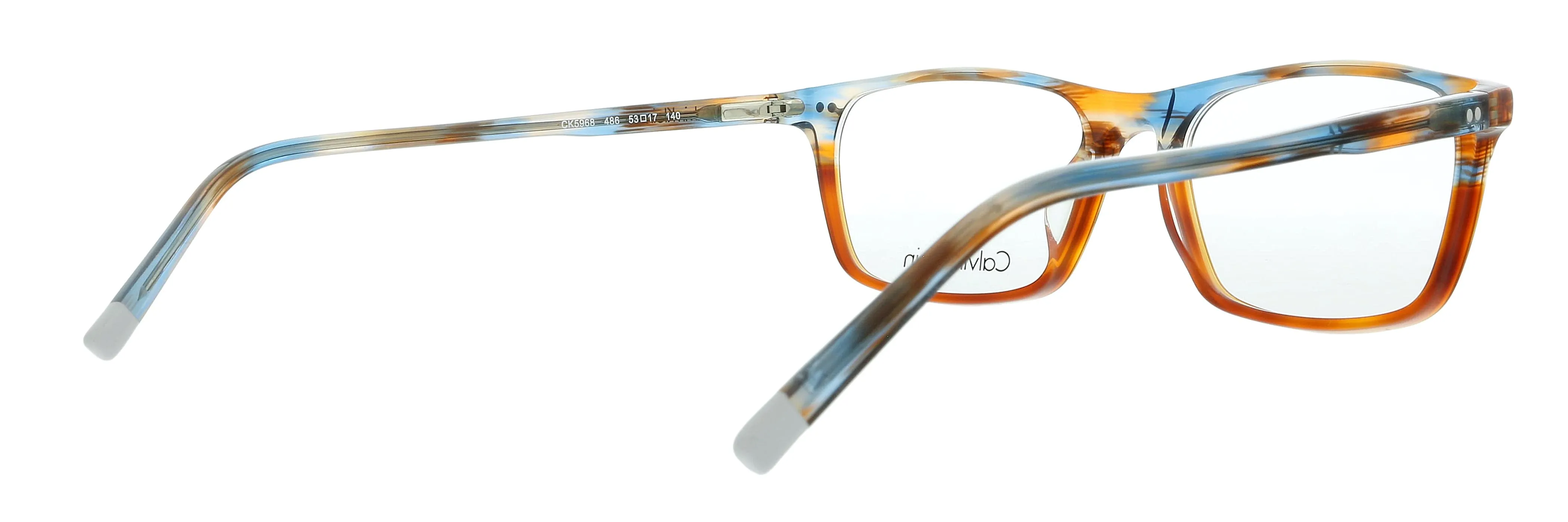 Calvin Klein CK5968 486 Striped Azure Tortoise Rectangle Eyeglasses