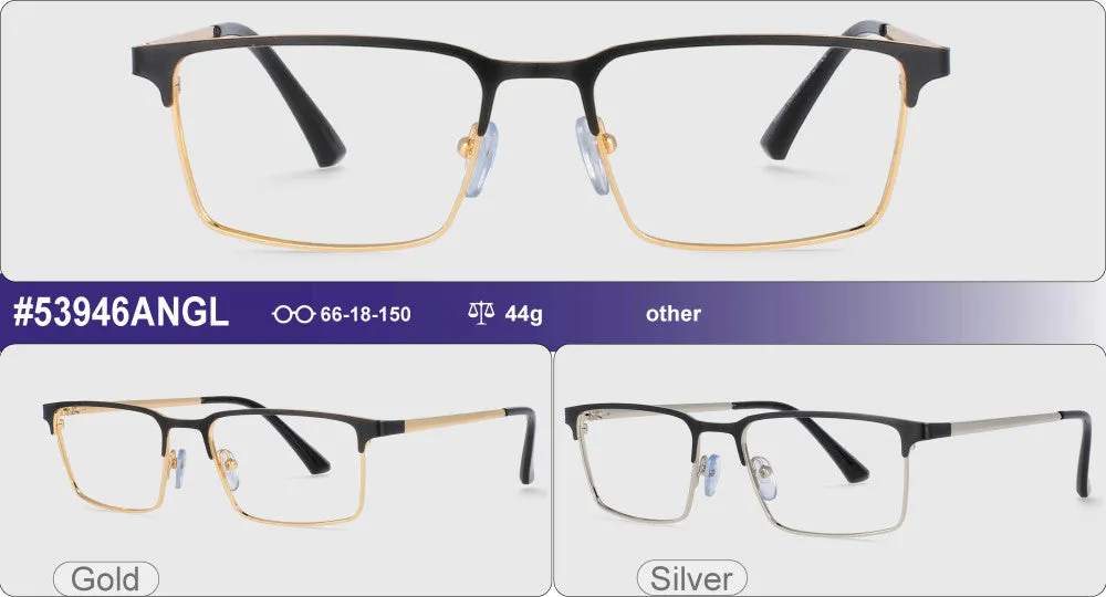 CCspace Men's Full Rim Square Alloy Frame Eyeglasses 53946
