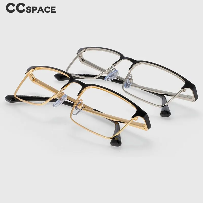 CCspace Men's Full Rim Square Alloy Frame Eyeglasses 53946