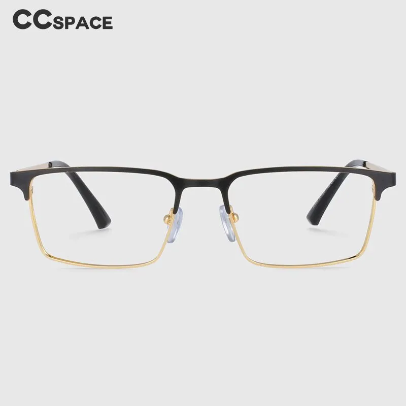 CCspace Men's Full Rim Square Alloy Frame Eyeglasses 53946