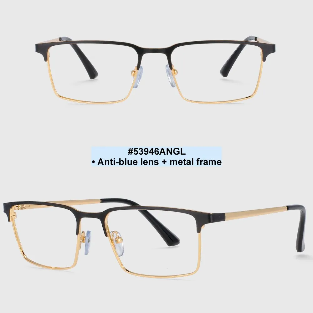 CCspace Men's Full Rim Square Alloy Frame Eyeglasses 53946