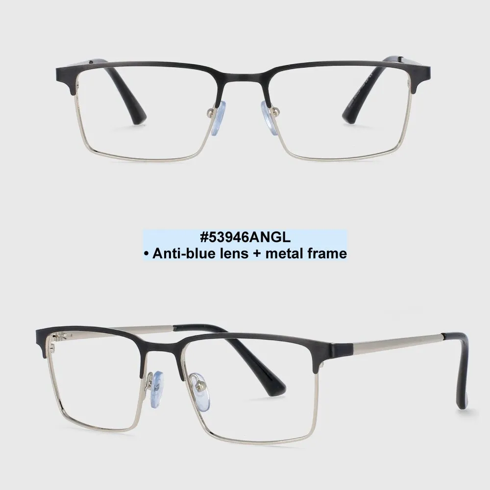 CCspace Men's Full Rim Square Alloy Frame Eyeglasses 53946