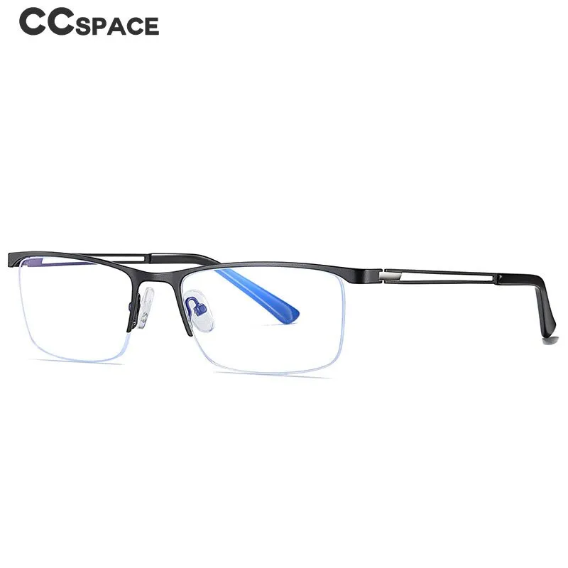 CCspace Men's Semi Rim Rectangle Alloy Frame Eyeglasses 54534