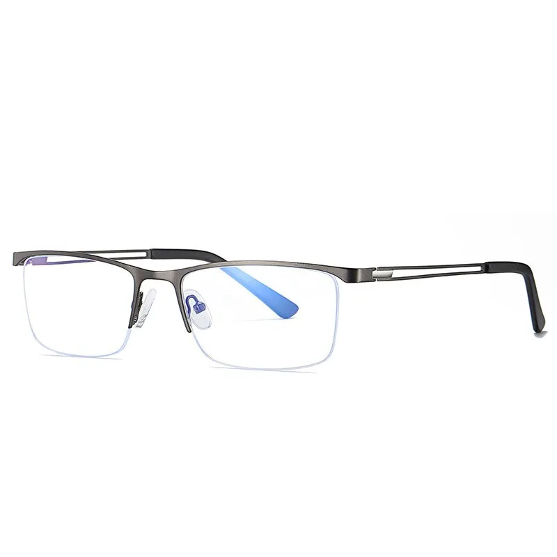 CCspace Men's Semi Rim Rectangle Alloy Frame Eyeglasses 54534