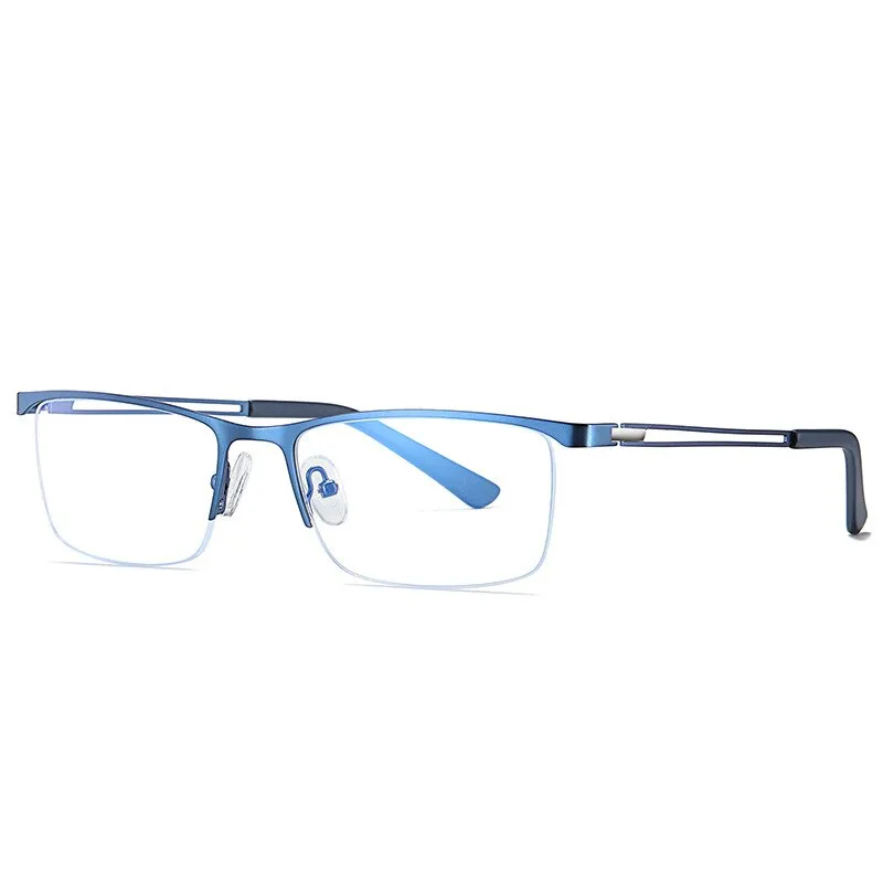 CCspace Men's Semi Rim Rectangle Alloy Frame Eyeglasses 54534