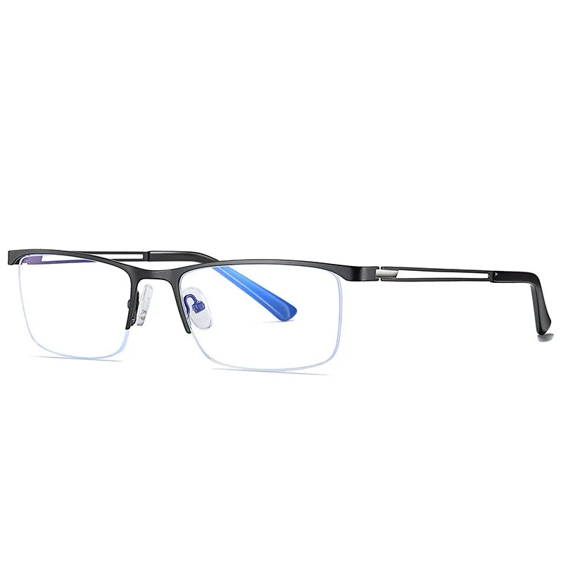 CCspace Men's Semi Rim Rectangle Alloy Frame Eyeglasses 54534
