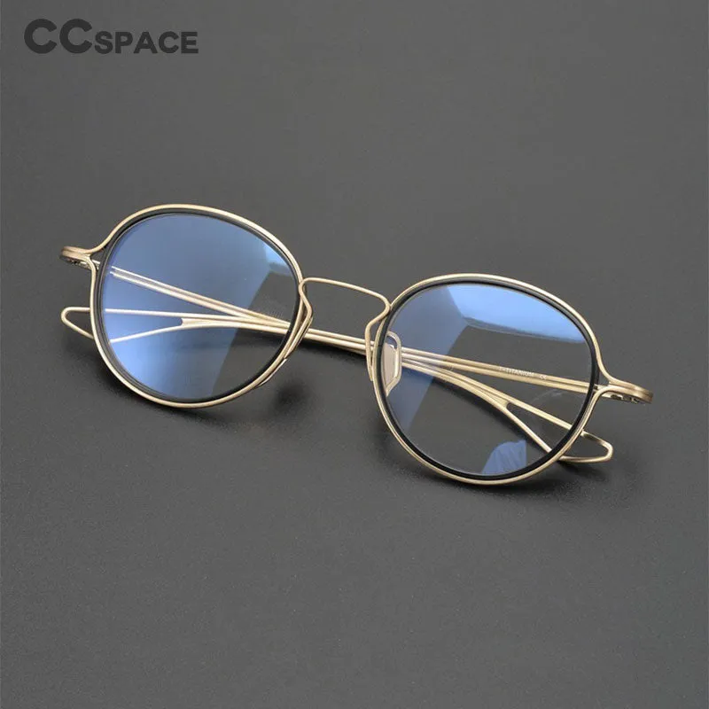 CCspace Unisex Full Rim Round Handcrafted Frame Eyeglasses 54619