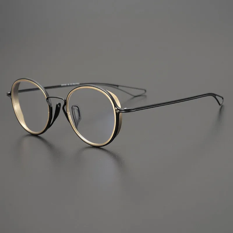 CCspace Unisex Full Rim Round Handcrafted Frame Eyeglasses 54619