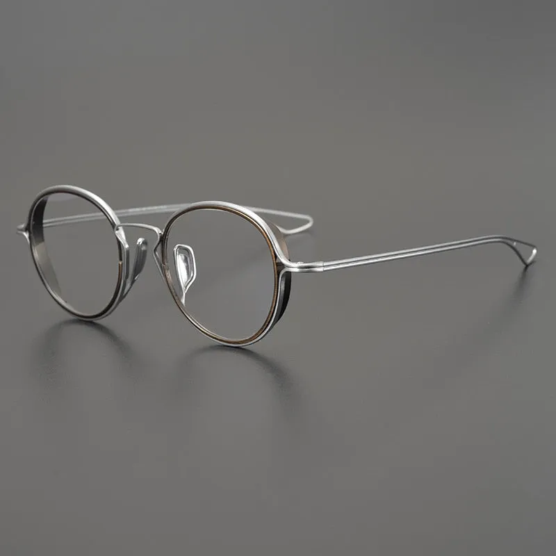 CCspace Unisex Full Rim Round Handcrafted Frame Eyeglasses 54619