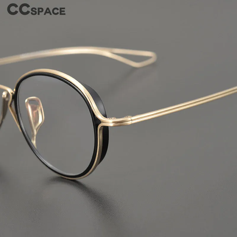 CCspace Unisex Full Rim Round Handcrafted Frame Eyeglasses 54619