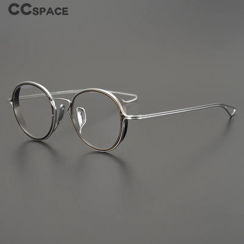 CCspace Unisex Full Rim Round Handcrafted Frame Eyeglasses 54619
