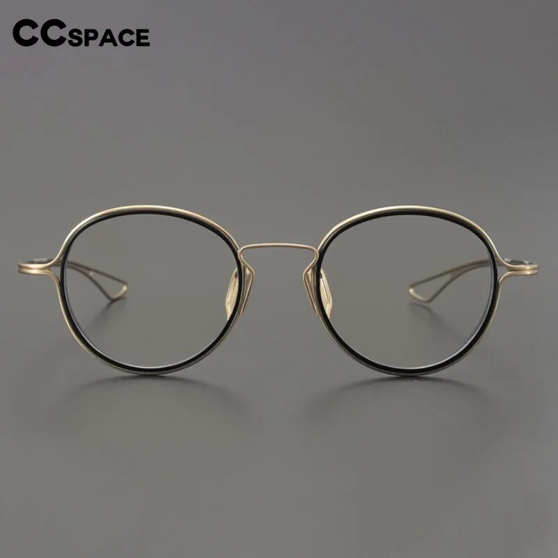 CCspace Unisex Full Rim Round Handcrafted Frame Eyeglasses 54619