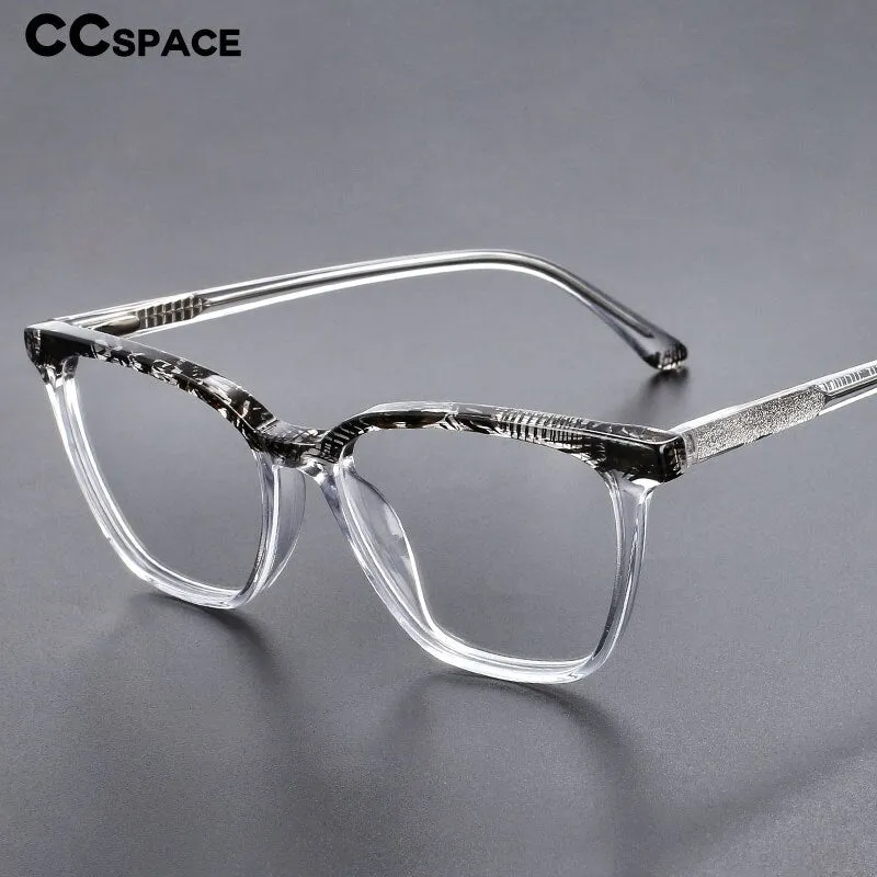 CCspace Unisex Full Rim Square Acetate Eyeglasses 55370