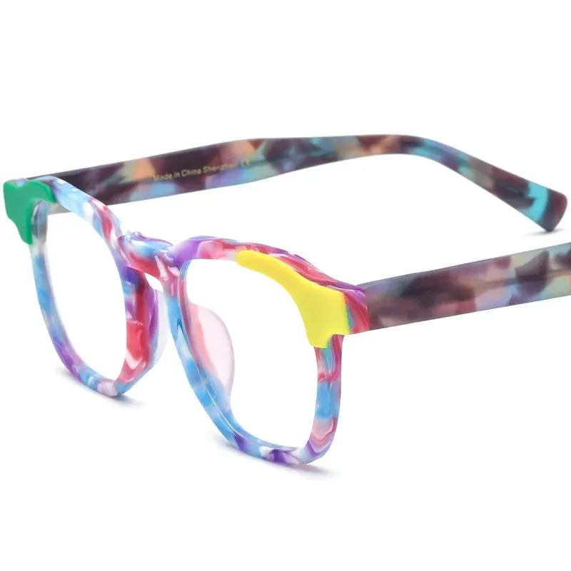 CCspace Unisex Full Rim Square Acetate Eyeglasses 56973