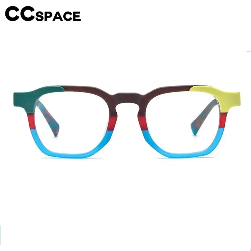 CCspace Unisex Full Rim Square Acetate Eyeglasses 56973