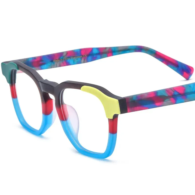 CCspace Unisex Full Rim Square Acetate Eyeglasses 56973