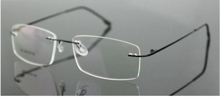 Chashma Ottica Unisex Rimless Rectangle Titanium Alloy Eyeglasses 763