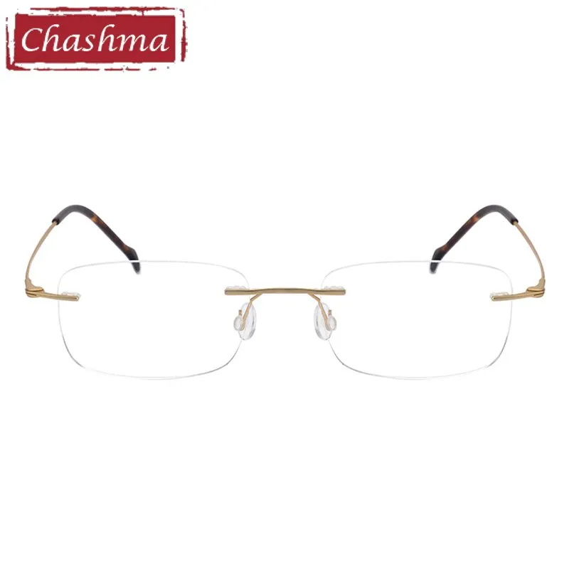 Chashma Unisex Rimless Rectangle Titanium Eyeglasses 16006