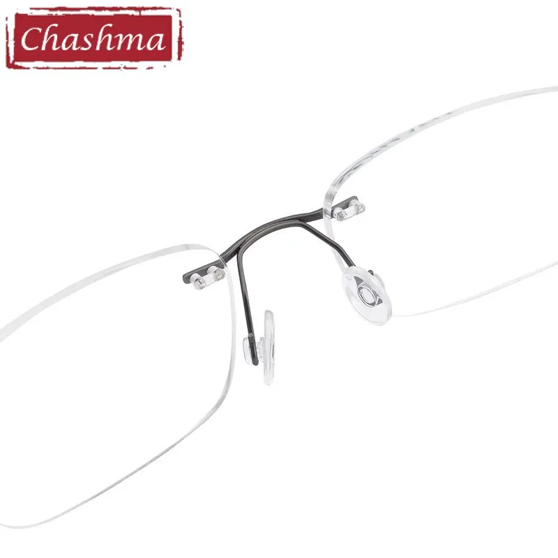 Chashma Unisex Rimless Rectangle Titanium Eyeglasses 16006