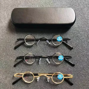 Cubojue Unisex Full Rim Small Round Alloy Reading Glasses Cubojue Unisex Full Rim Small Round Alloy Reading Glasses