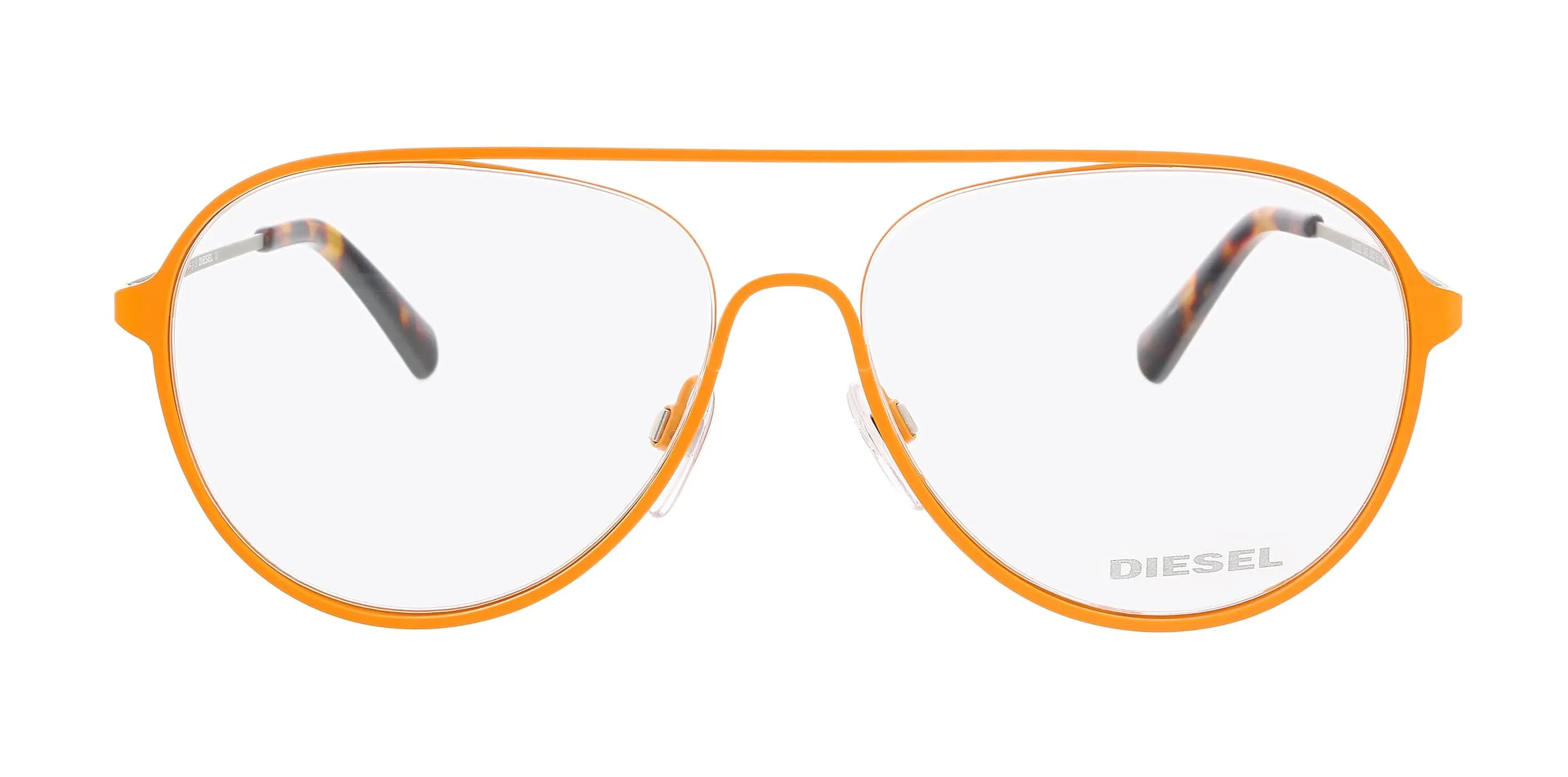 Diesel DL5322 Matte Orange Semi-Rimless Round Eyeglasses