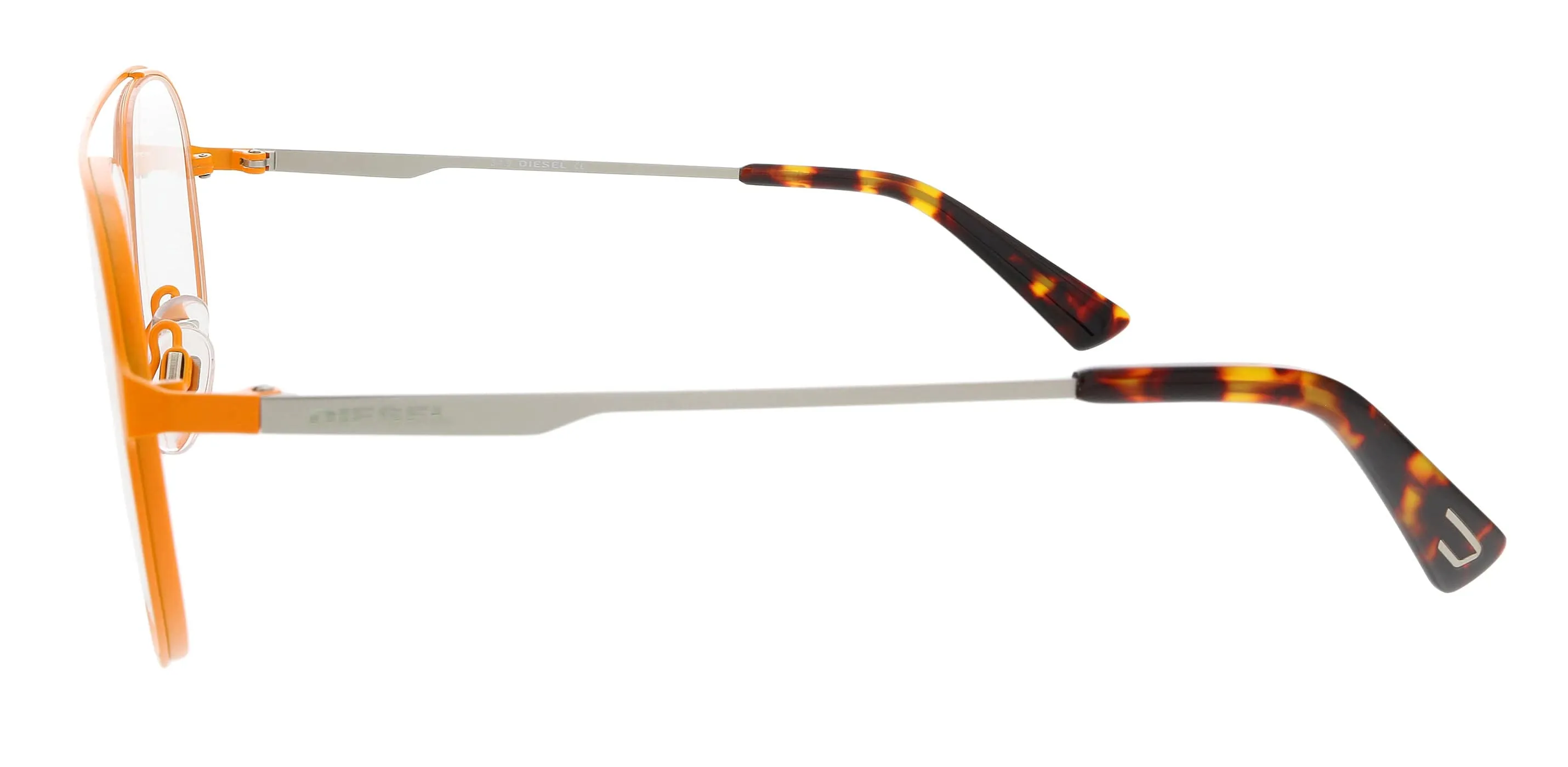 Diesel DL5322 Matte Orange Semi-Rimless Round Eyeglasses