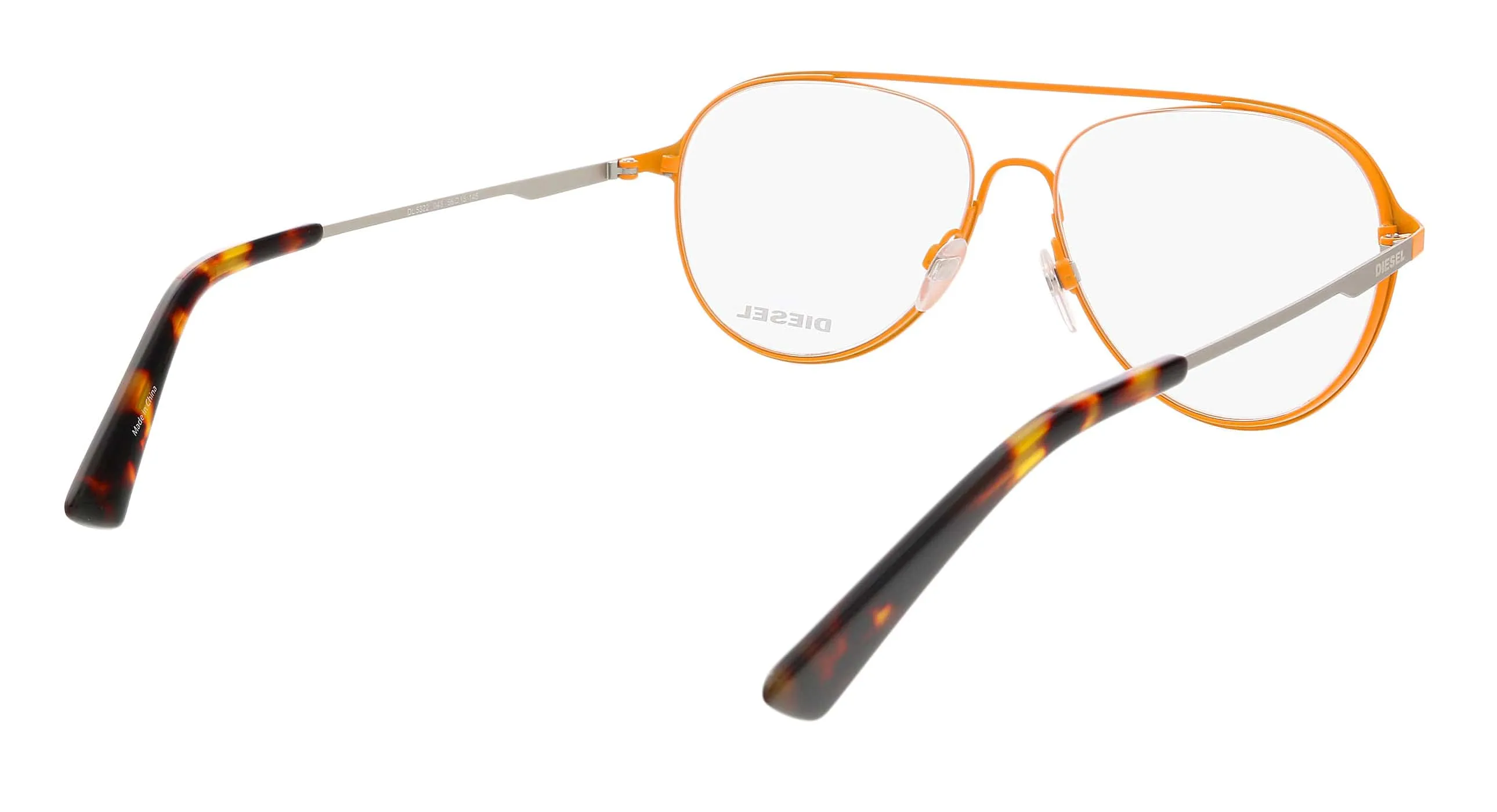 Diesel DL5322 Matte Orange Semi-Rimless Round Eyeglasses