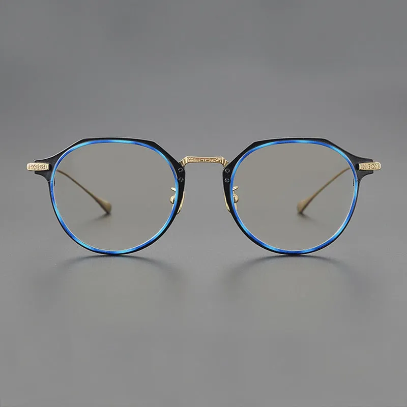 Gatenac Unisex Full Rim Octagonal Titanium Eyeglasses Gxyj1123