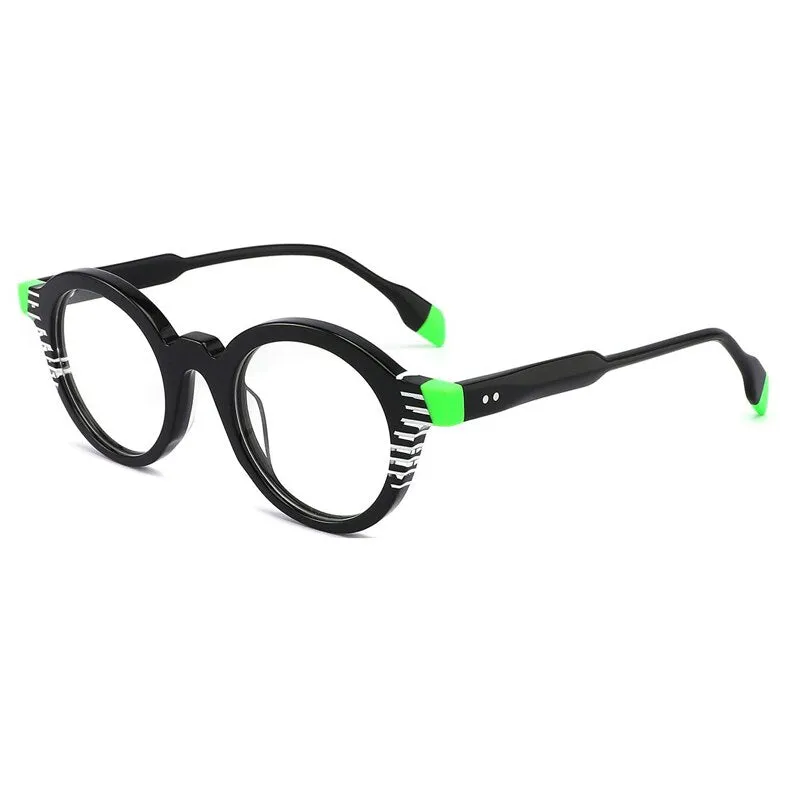 Gatenac Unisex Full Rim Round Acetate Eyeglasses Gxyj1013