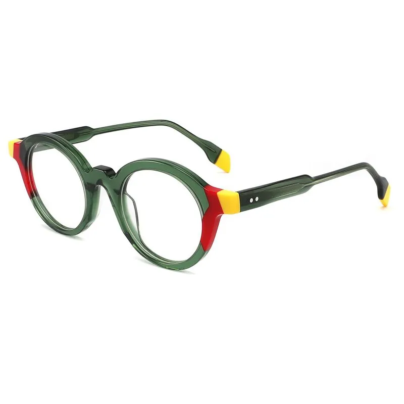Gatenac Unisex Full Rim Round Acetate Eyeglasses Gxyj1013